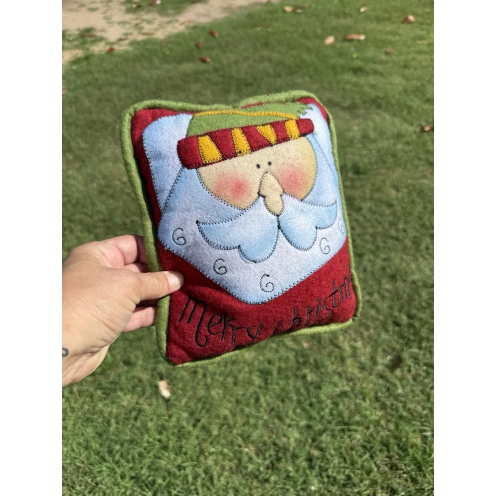 Santa Claus Merry Christmas Decor Door Knob Doorknob Pillow 7x9”